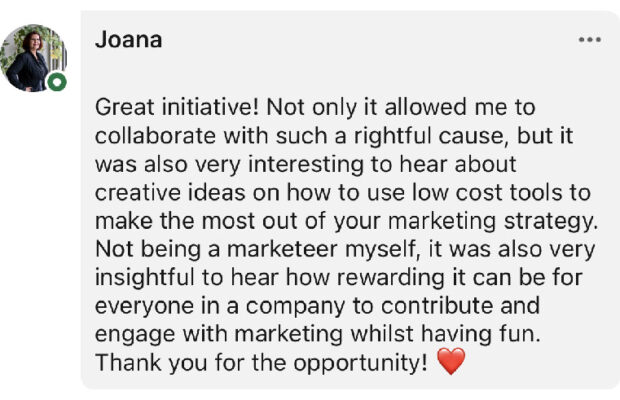 Joana's feedback